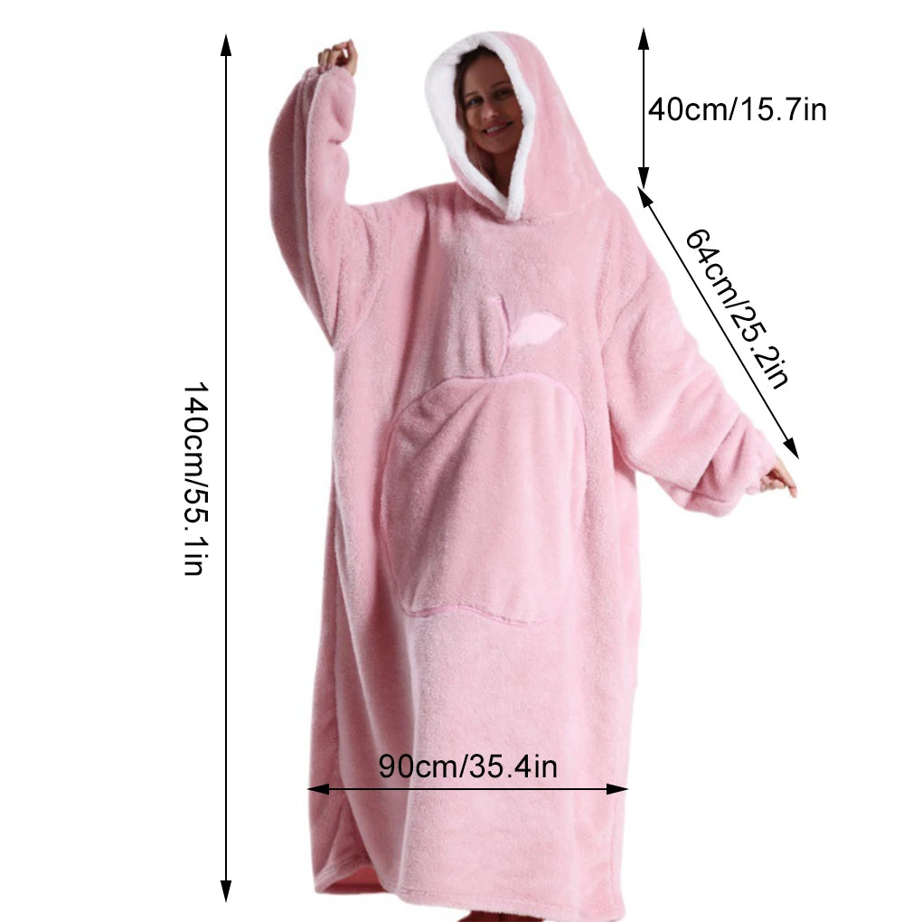 Stay Cozy This Winter with Our Unisex Oversized Hooded Blanket - The Ultimate Warmth and Comfort for Chilly Nights!